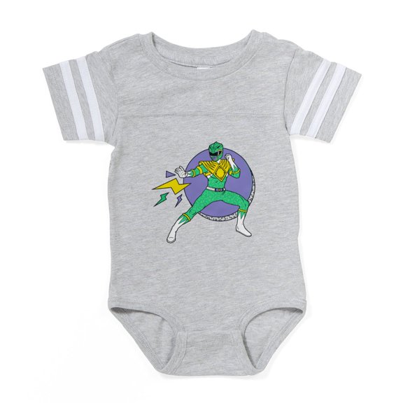 CafePress - Green Ranger Lightning Bolt - Cute Infant Baby Football Bodysuit