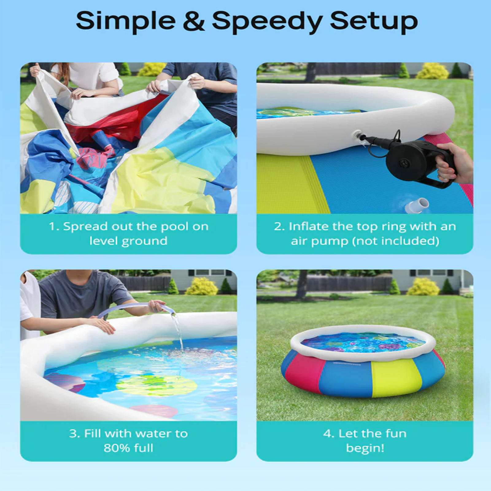 Family 10ft x 30in Above Ground Inflatable Round Swimming Pool - image 6 of 7