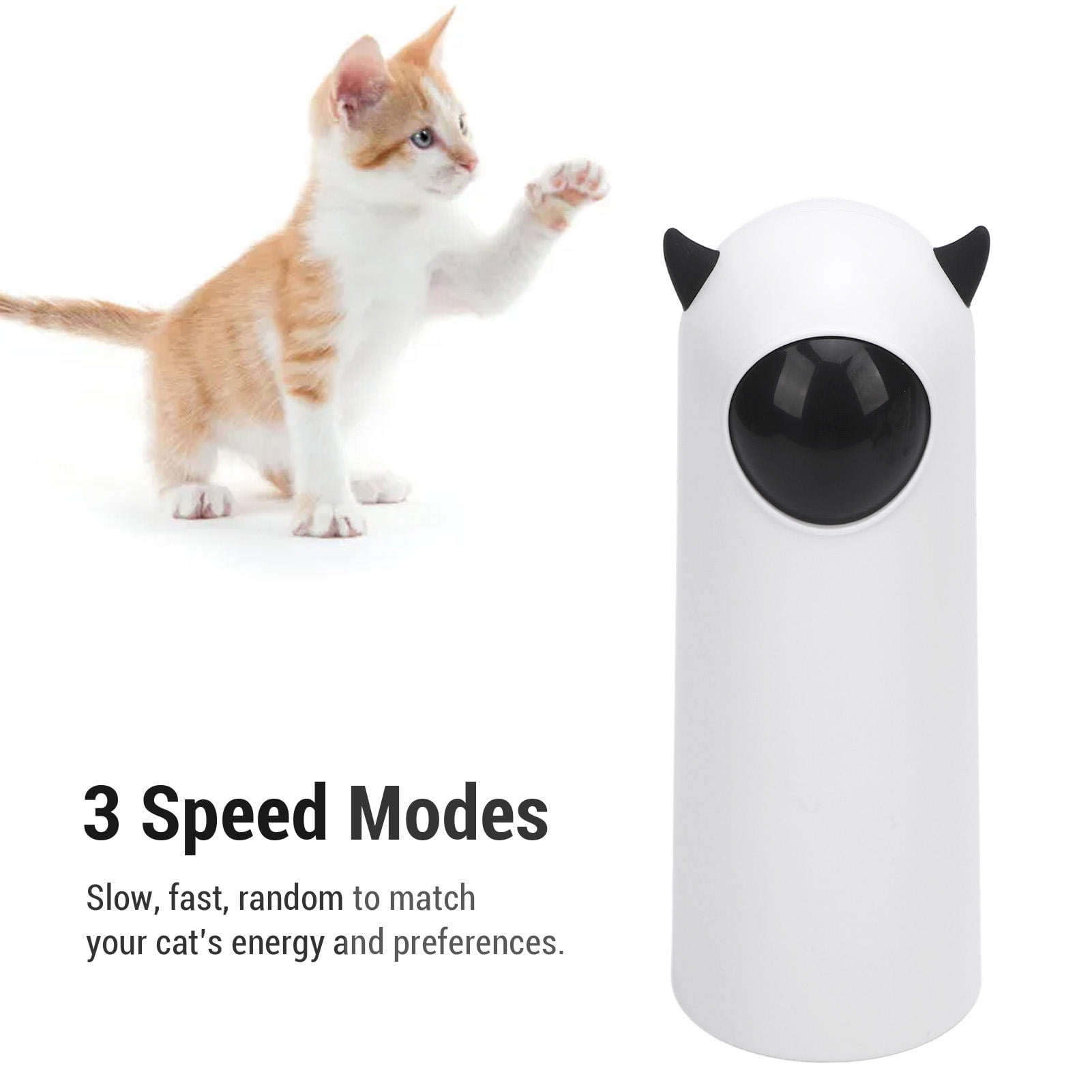 YAHHU Motion‑Activated Cat Pointer Toy – 3 Speed Modes, Timer, 4‑Angle Adjustable, Dual Power (Battery & USB) – Indoor Interactive Play