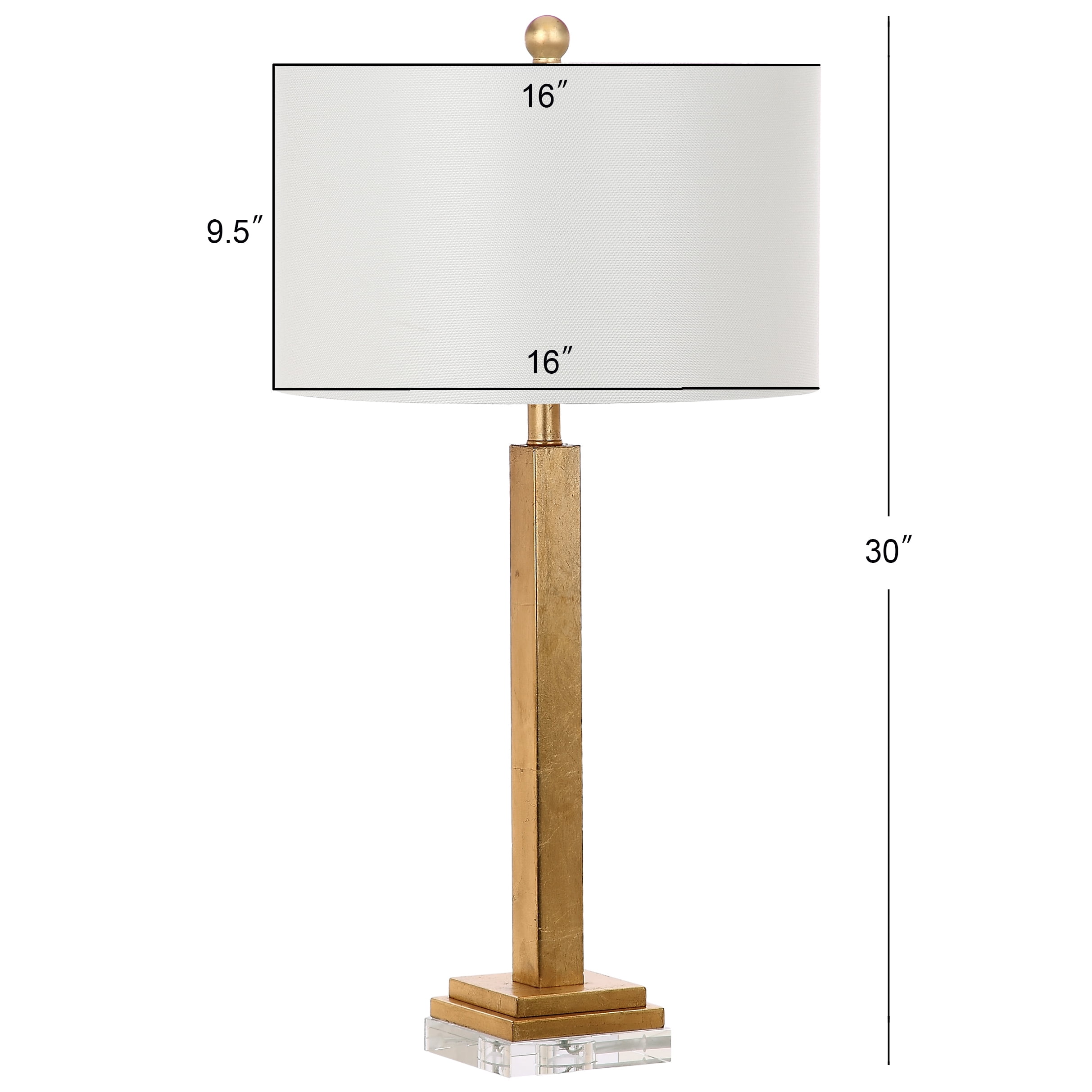 SAFAVIEH Perri 30 in. High Crystal Base Table Lamp, Gold, Set of 2