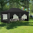 thumbnail image 2 of Patiojoy 10 x 20FT Pop up Canopy with 6 Sidewalls Outdoor Canopy Tent with Zippered Entrances Windows Black, 2 of 10