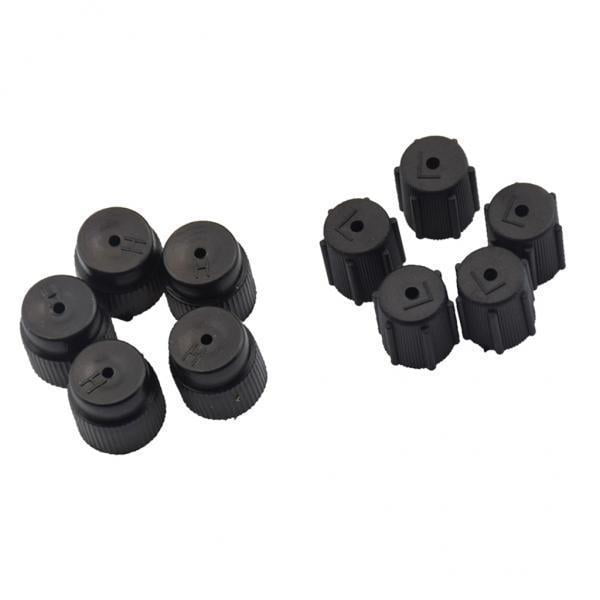 Paquete de 5 de servicio de puerto de carga de /C de 10 piezas R134a R12 13 mm y negro , 7 piezas Sunnimix Tapas de CA