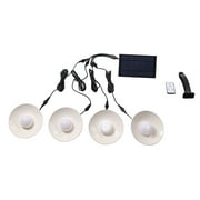 Solar Pendant Lights 4 Heads IP65 Waterproof Warm White Shed Lights with Remote Control for Outdoor Patio Garden YZRC