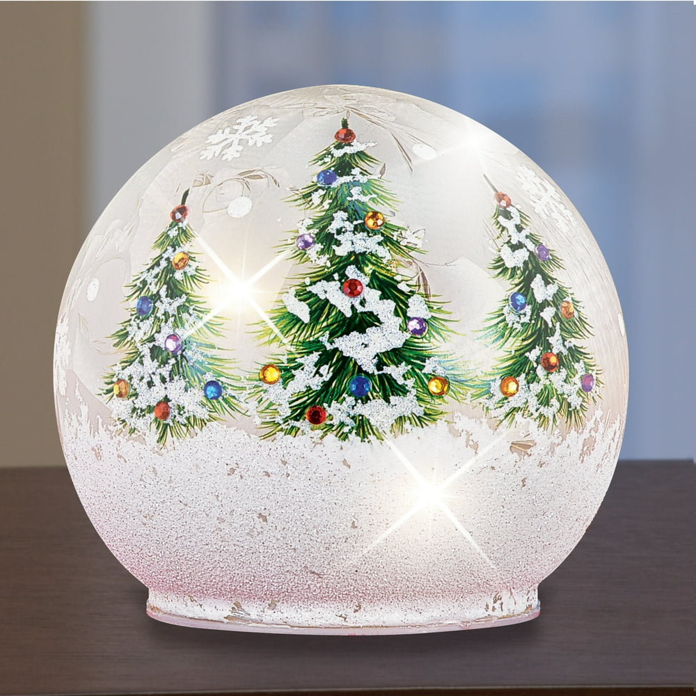 Lighted Christmas Tree Glass Ball Tabletop Décor
