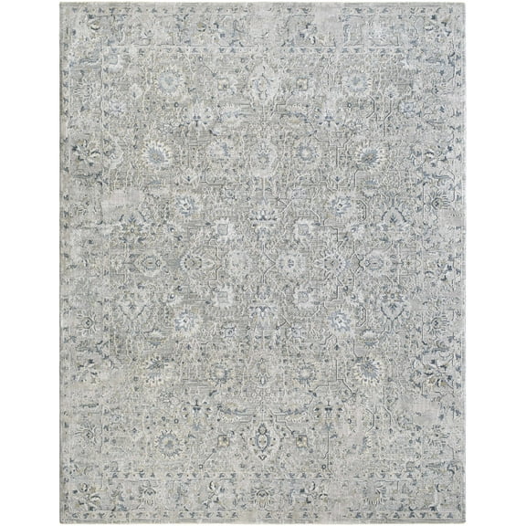 Hauteloom Claydon Living Room, Bedroom Area Rug - Bohemian Traditional Farmhouse - Blue, Gray, Olive - 7'10" x 10'2"