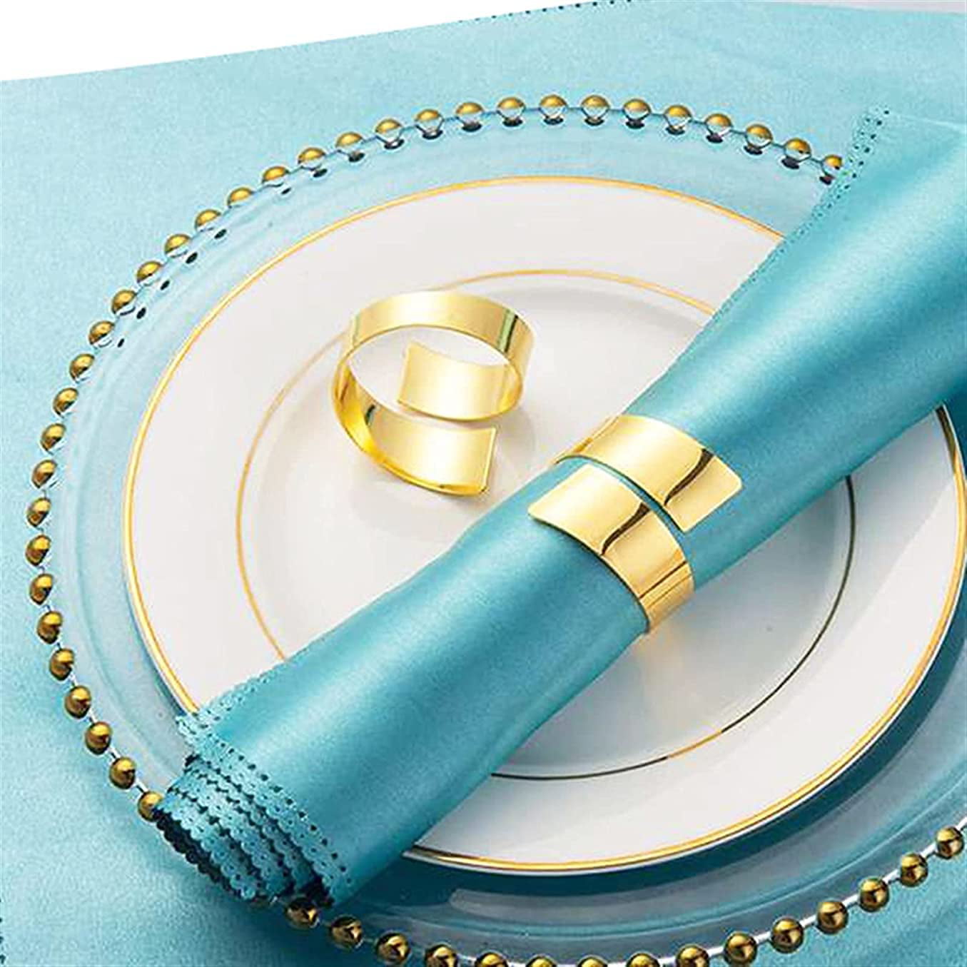 10PCS Napkin Rings Wedding Banquet Table Decor Mesh Wrap Napkin Ring Holders New 