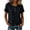 #0353-Black, variant on Pounoo Women's Casual Blouses Short Sleeve Notch Neck Solid Color Tops Everyday Style Comfortable Loose Fit Tees Gift