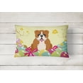 thumbnail image 2 of Carolines Treasures BB6120PW1216 Easter Eggs English Bulldog Red White Canvas Fabric Decorative Pillow, 12H x16W,, 2 of 3
