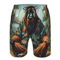 thumbnail image 3 of Balery Forest Meditating Gorilla Traje de Baño Estilo Hawaiano para Hombre, Shorts de Secado Rápido con Bolsillos-Small, 3 of 6