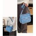 thumbnail image 2 of Sunyuer Women Vintage Washed Denim Crossbody Purse, Multi Pocket Casual Jean Shoulder Bag, Adjustable Strap Lightweight Hobo Handbag Daily Travel Messenger Bag, 2 of 8