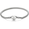 thumbnail image 4 of murtoo initial heart bracelet stainless steel snake chain letter charm jewelry 7.5 inch for women, 4 of 10