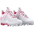 thumbnail image 6 of Under Armour Youth Glyde Rm Molded Fastpitch Softball Cleats White/Pink Medium 13K 13K Medium US/White|Pink, 6 of 7