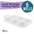 thumbnail image 2 of U.S. Art Supply 6-Well Plastic Rectangular Artist Painting Palette - Paint Color Mixing Tray - Kids, Art Students, Classroom, Class Craft Projects, Fun Parties - Brush Mix Acrylic, Oil, Watercolor, 2 of 5