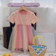 thumbnail image 2 of Robes Petite Fille Manches Courtes Imprimés Robe de Danse en Maille Vêtements pour Enfants Robe Fille Vêtements Taille 5-6T, 2 of 6