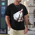 thumbnail image 4 of Knights Templar Glam Men's Cotton Short Sleeve HD Print Tee for Casual T-Shirt Crew Neck Top Black 3XL, 4 of 7