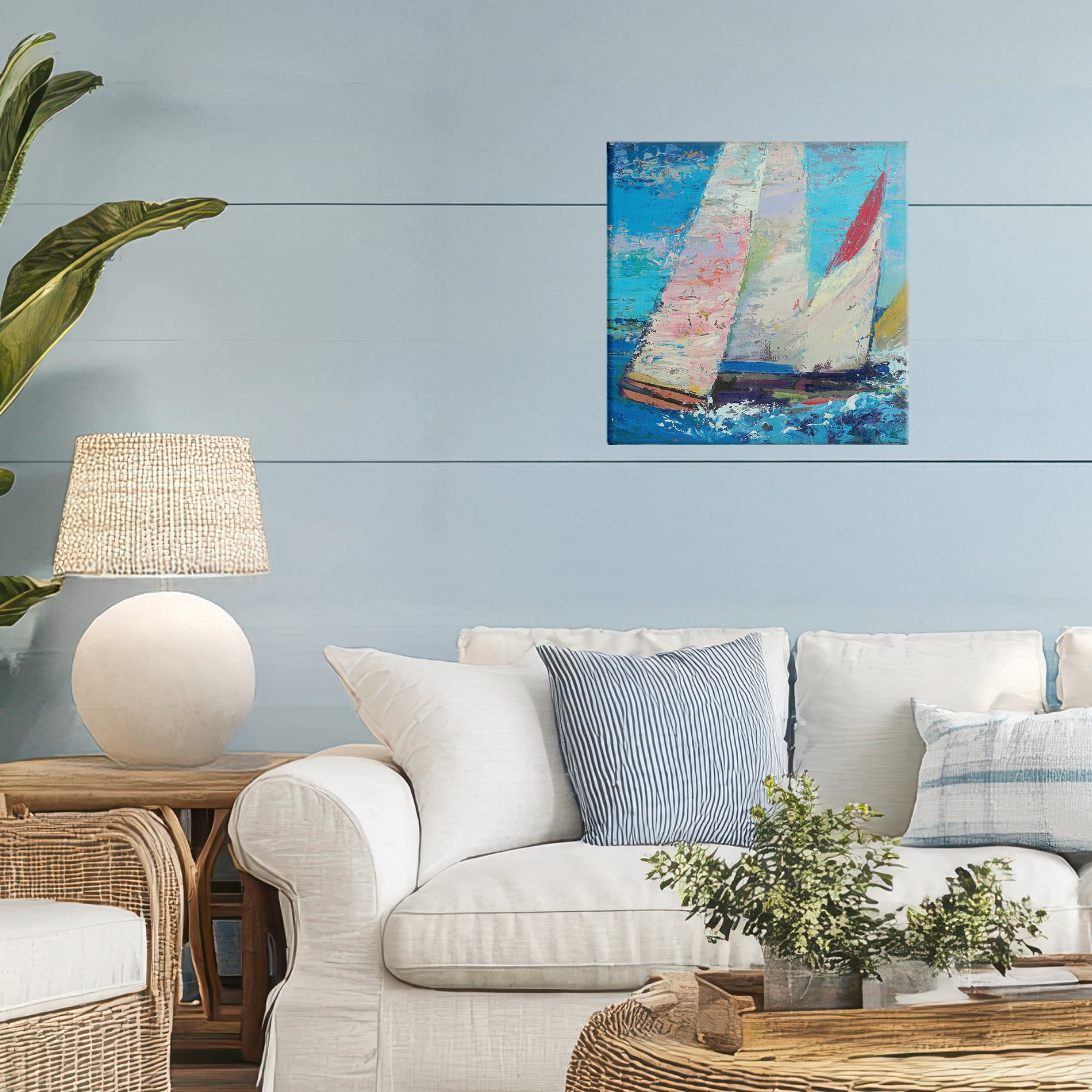 Stupell Industries Expressive Sailboats on Waves Canvas Wall Art, design by Beth A. Forst
