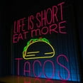 thumbnail image 2 of Glowneon Eat More Tacos Neon Sign, Restaurant Wall Decor Signboard, 2 of 4