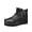 Black, variant on Men's Ankle Boots, Crocodile Embossed Leather Booties, Side Zipper Chukka Shoes, Chunky Platform Work Boots, Casual Fashion Footwear