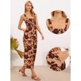 thumbnail image 2 of DARING DIVA Women's Smocked High Waist Beach Wide Leg Overalls with Pockets X-Small Orange, 2 of 6