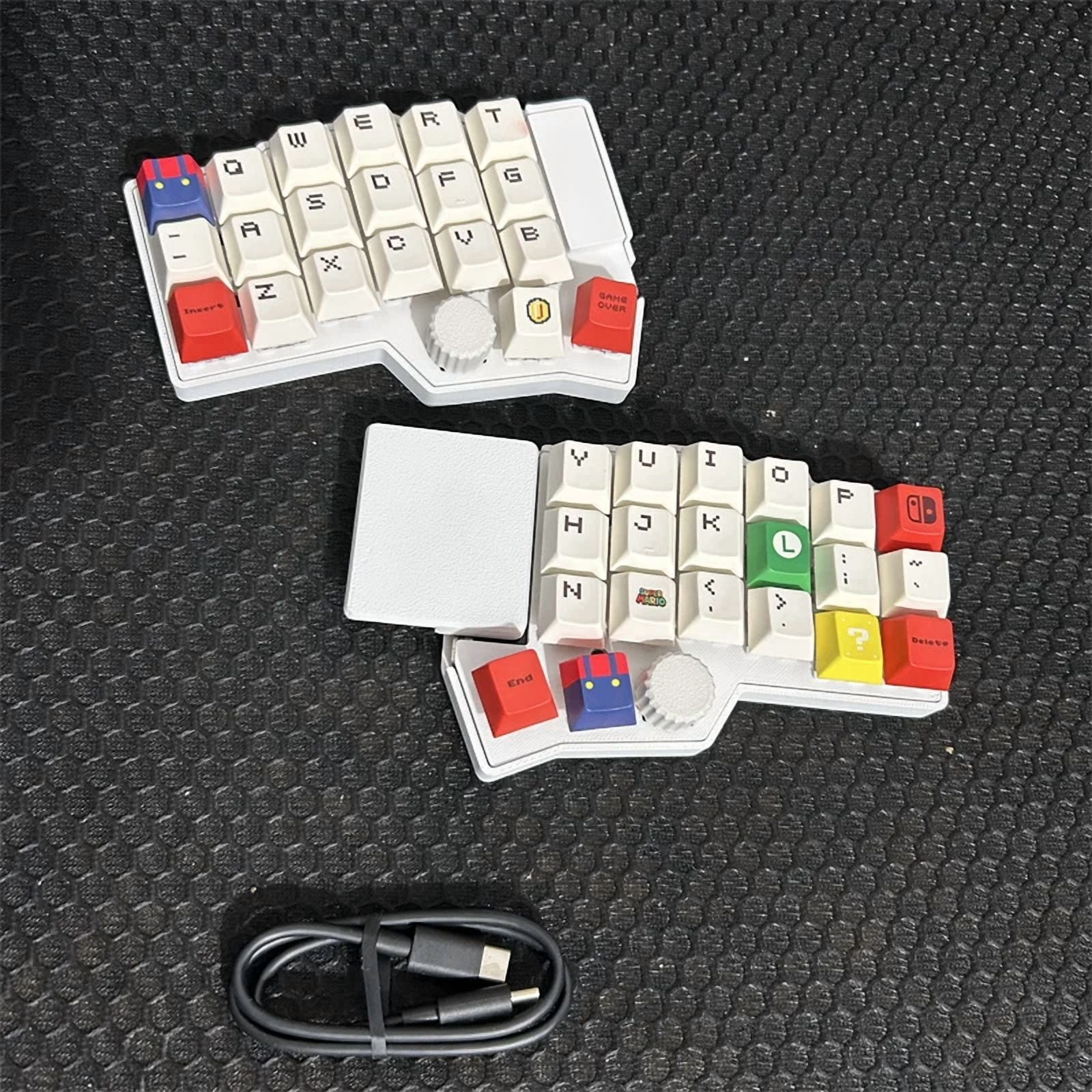 Corne V4.1 Procyon Split Keyboard Kit Square Touchpad Custom RGB VIA with Mouse Knob Hot Swappable Mechanical Keyboard Kit, Wired Single Mode MX Switch, FDM Printed Shell Split Keyboard