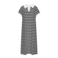 thumbnail image 4 of Odbmxy Womens Tshirt Dress Short Sleeve Sun Dresses for Women Plus Size Casual Striped Loose Dresses,Gray S, 4 of 6