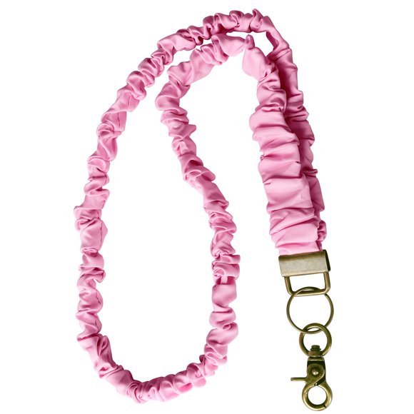 Lanyard WEZEBEL tipo scrunchie elástico para credencial, rosa