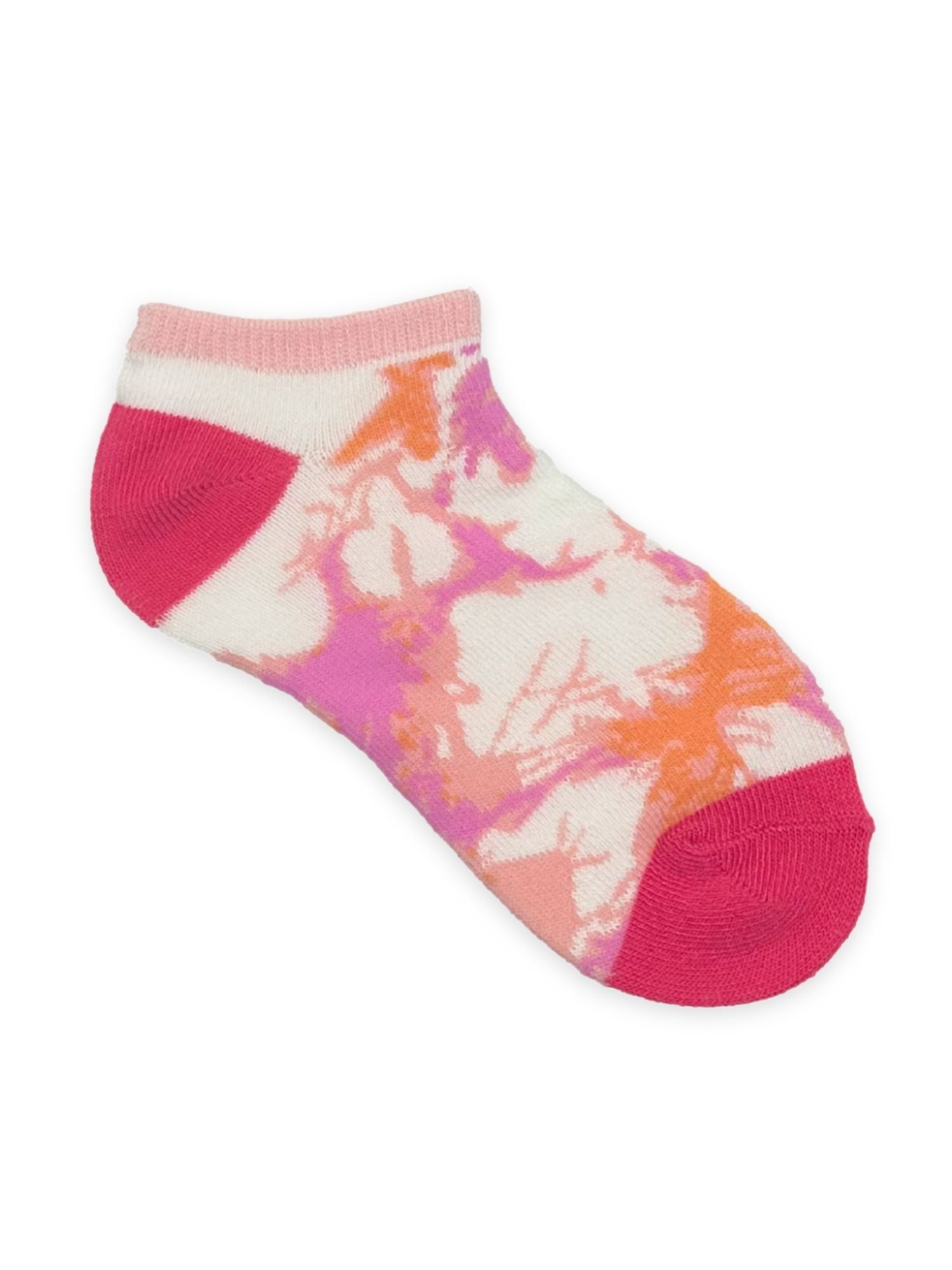 Wonder Nation Girls No Show Fashion Socks, 6-Pack, Sizes S-L
