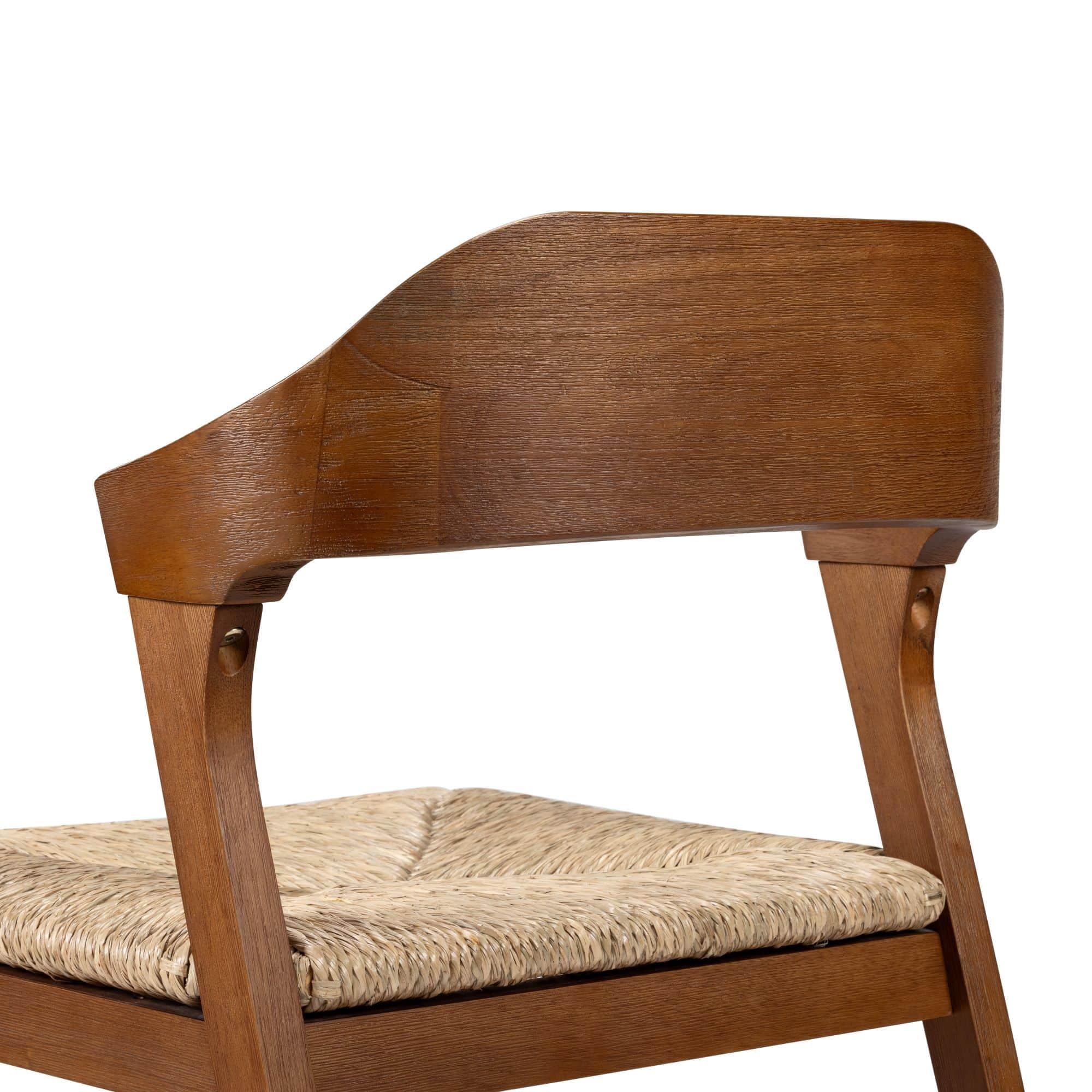 Rasmus Dining Rush Side Chair - Chestnut Wire-Brush Finish