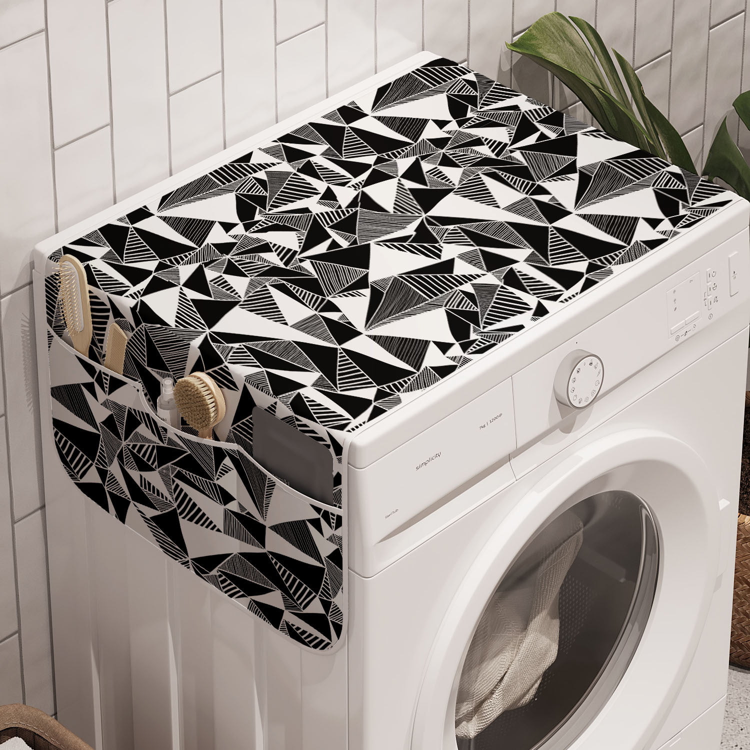 Ambesonne Geometry Theme Washing Machine Cover Laundromat Decorative Accent 