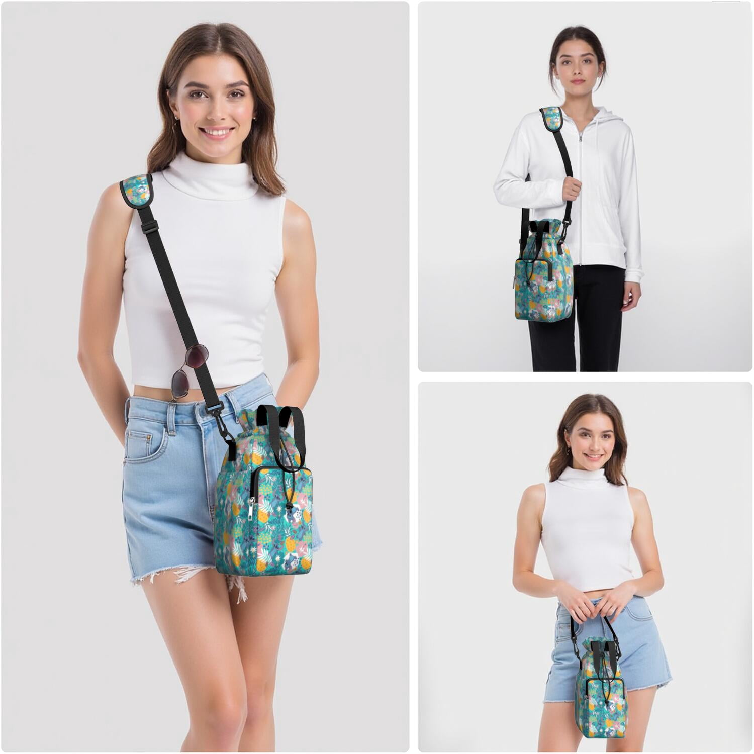 Insulated Cartoon Water Bottle Carrier Bag Sleeve with Strap Crossbody for 20/24/32/40oz Tumbler,Cartoon Movie Water Bottle Holder Sling Bag with Pocket Gifts for Women Men Adults