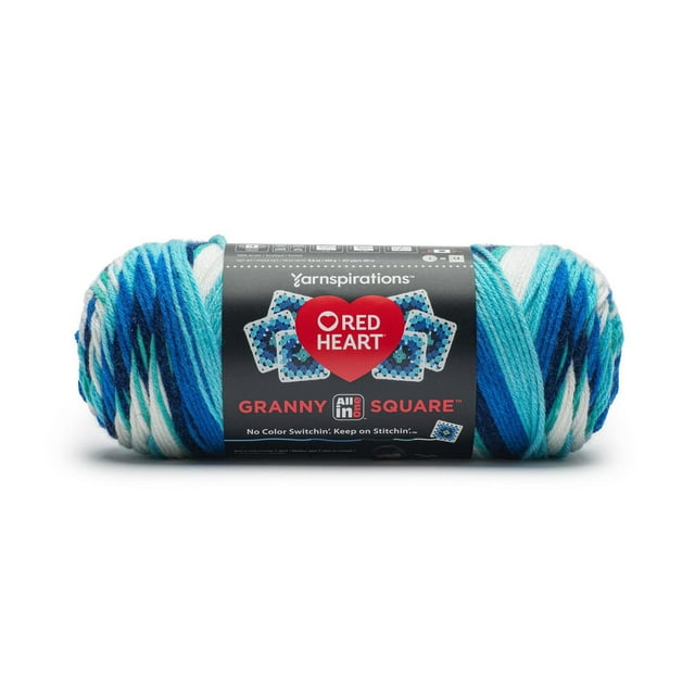 Red Heart® All In One Granny Square™ Fil acrylique peigné n° 4 (moyen) 8.8oz/250g 417 Yards