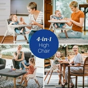 Chicco Zest™ LE 4-in-1 High Chair with Seat Pad, Feeding and Toddler Chair, Youth Stool, 5-Point Harness, Footrest, BPA-Free Tray - Chai (Beige), New
