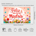 thumbnail image 4 of Decorative Design Mother's Day Banner Floral Motif Butterfly Decoration Spring Theme for Mother's Day Celebration Indoor Decoration Party Background, 4 of 7