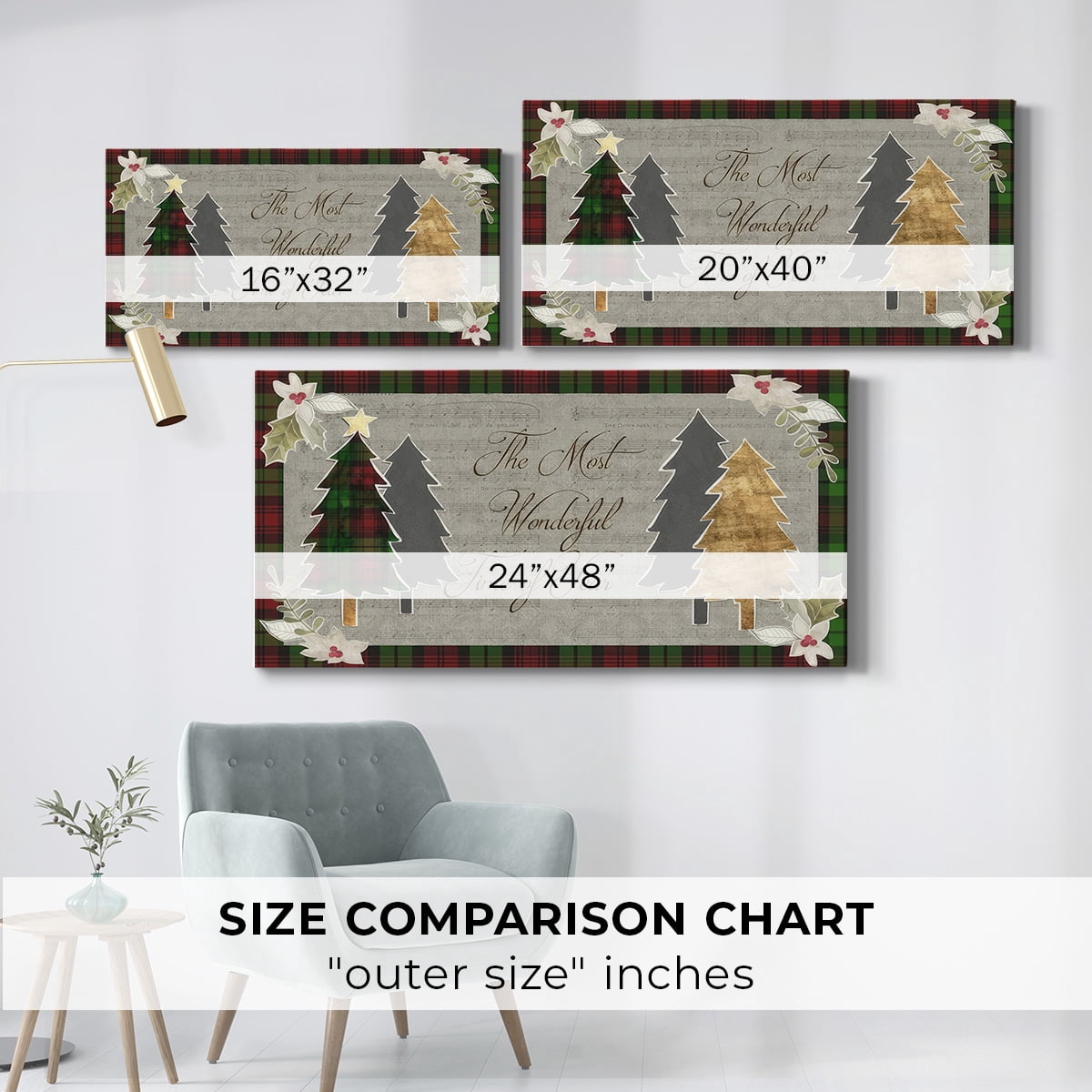 Collaged Christmas Collection A- Gallery Wrapped Canvas