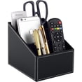 thumbnail image 1 of Organizr de Cuero para Escritorio, Multifuncional para Oficina y Escritorio, Organizr de Escritorio para Hogar, para Guardar Phone, Relojes, Carteras, Joyas, Mandos, Distancia (Negro), 1 of 3