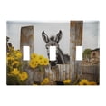 thumbnail image 2 of Dailycode Light Switch Plate Covers 2 Gang Wall Plate Plastics Outlet Covers for Kitchen Home Office Decor Donkey with Chrysanthemum Flower, 2 of 8