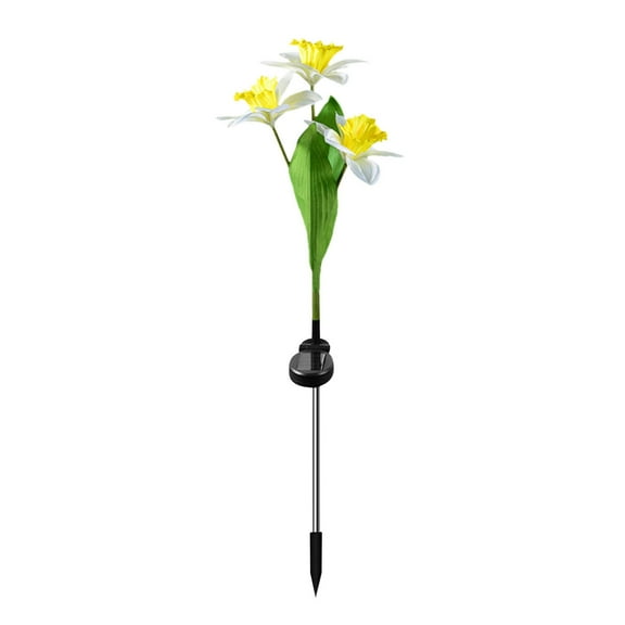 Utoimkio Solar Powered Daffodil Garden Stake Lights,Waterproof Realistic Artificial Solar Flowers Lights for Outdoor Garden Patio Yard Pathway Memorial Cemetery Grave Decorations