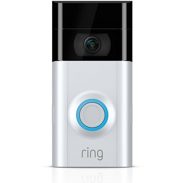 Ring 2 Wi-Fi Enabled Security Video Doorbell, Works with Alexa, Satin Nickel Finish - Includes Free Cleaning Cloth