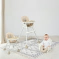 thumbnail image 3 of Zimtown Baby High Chair, 3 in 1 Convertible High Chairs for Babies and Toddlers, Toddler Feeding Chair with 5-Point Safety Harness, Adjustable Height & Dining Tray, Beige, 3 of 10