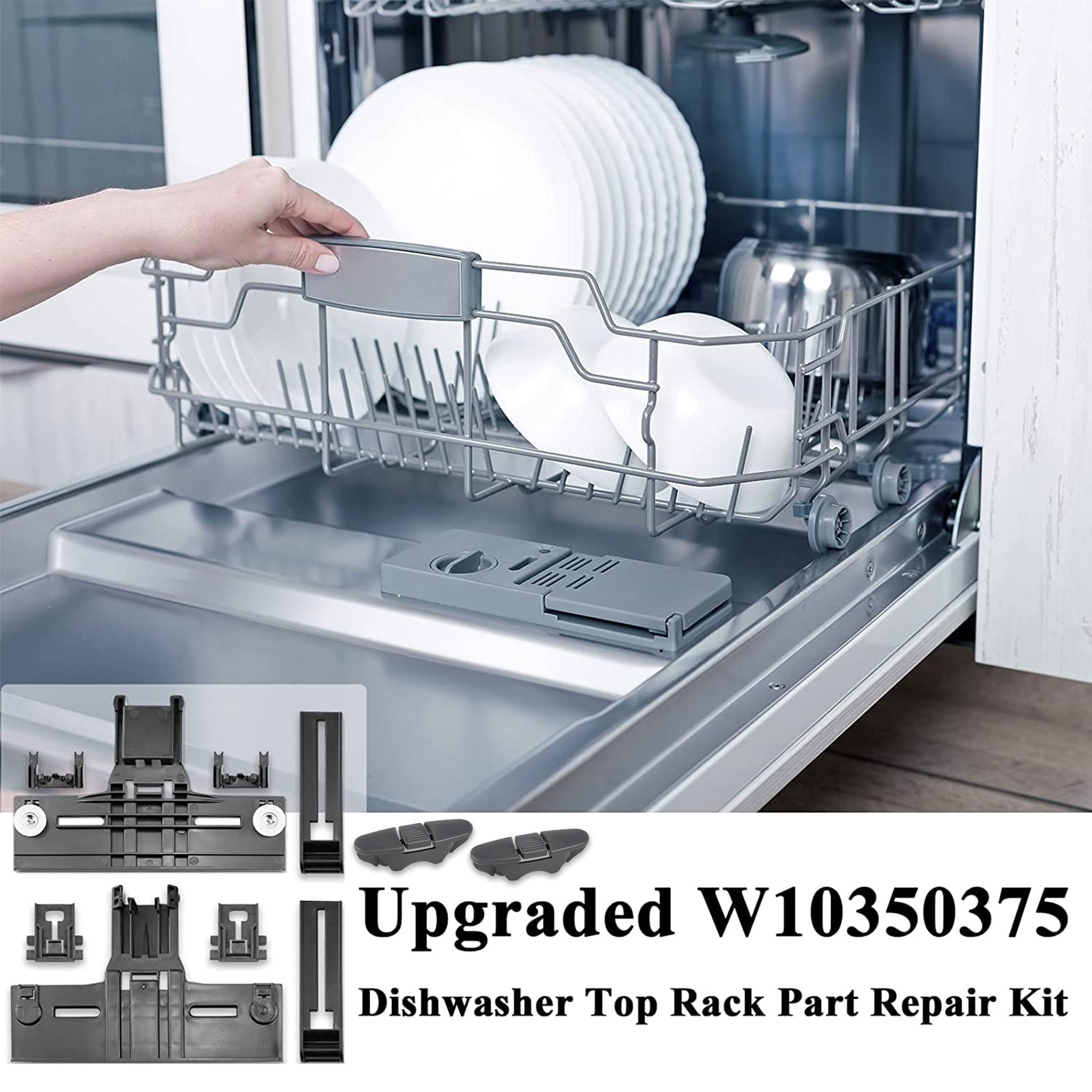 Beaquicy Dishwasher Top Rack Adjuster Repair Kit for Whirlpool Dishwashers
