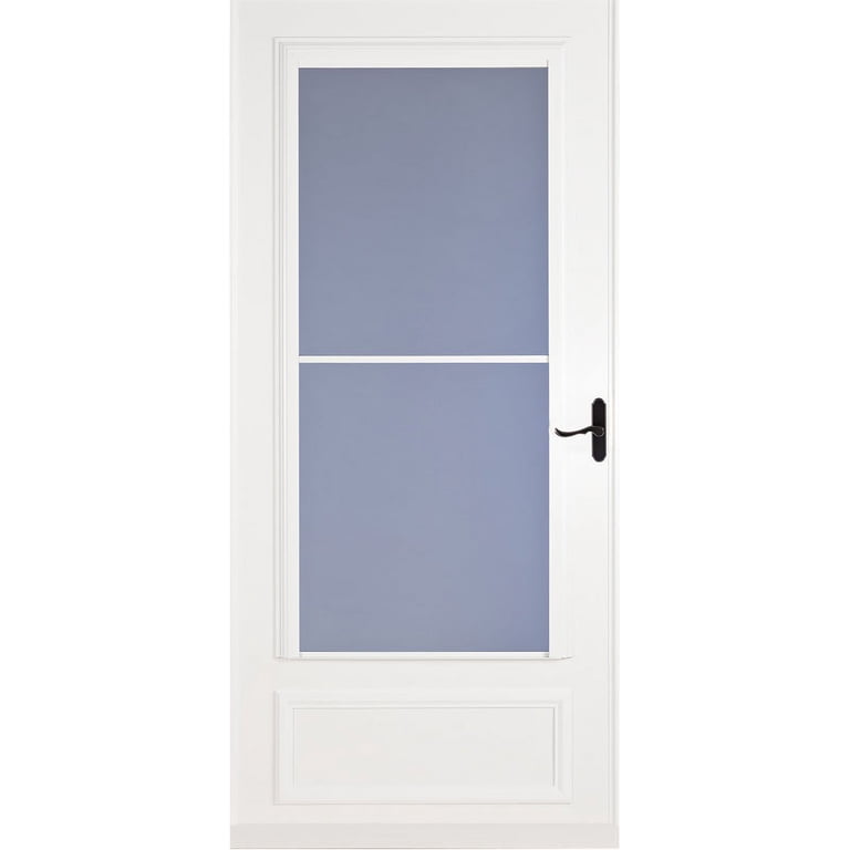 Larson 36x81-inch Screenaway Door, White Retractable Wooden Single