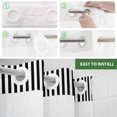 thumbnail image 6 of Black White Stripe No Hook Shower Curtain with Snap in Liner, Modern Minimalist Geometric Striped Double-Layer Waterproof Fabric Shower Curtains for Bathroom Hotel Bathtub, Mesh Top & Long 72"x84", 6 of 9
