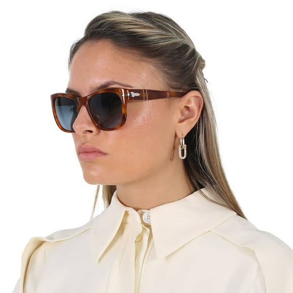 Persol Polarized Blue Gradient Square Unisex Sunglasses PO3313S 96/S3 52