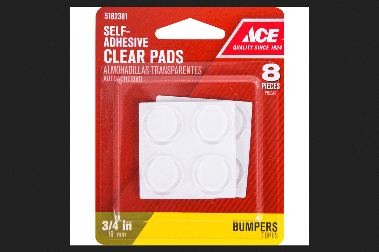 Ace Vinyl Round Protective Pads Clear 3/4 in. W 8 pk