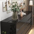 thumbnail image 5 of WIAWG High Gloss Dresser with Lights, Modern Glossy 8 Drawer Dresser with Curved Edge for Bedroom Black, 5 of 9