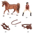 thumbnail image 4 of Caballo Marrón De Simulación En Miniatura Con Estatuilla De Amazona Y Figura De Animal De Silla De Montar Juguetes De Modelos De Colección Para Niños Yuarrent FN006285-00, 4 of 6