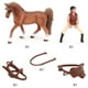 thumbnail image 4 of Caballo Marrón De Simulación En Miniatura Con Estatuilla De Amazona Y Figura De Animal De Silla De Montar Juguetes De Modelos De Colección Para Niños Eigraketly FN006285-00, 4 of 6