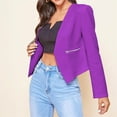thumbnail image 5 of CILENON Long Cardigans for Women Trendy Women's Casual Jackets Suit Long Sleeve Zipper Cardigan Business office Short Coat (Purple,M), 5 of 8