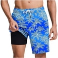 thumbnail image 2 of NTACZA Shorts Mens Mesh Liner Quick Dry Bathing Suit Drawstring Tropical Mens Swim Trunks XXXL, 2 of 6