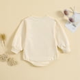 thumbnail image 5 of Baby Romper Boys Girls Long Sleeve Letter Prints Romper Kids Spring Clothes Baby Boy Onesies Beige 3 Months-6 Months, 5 of 7
